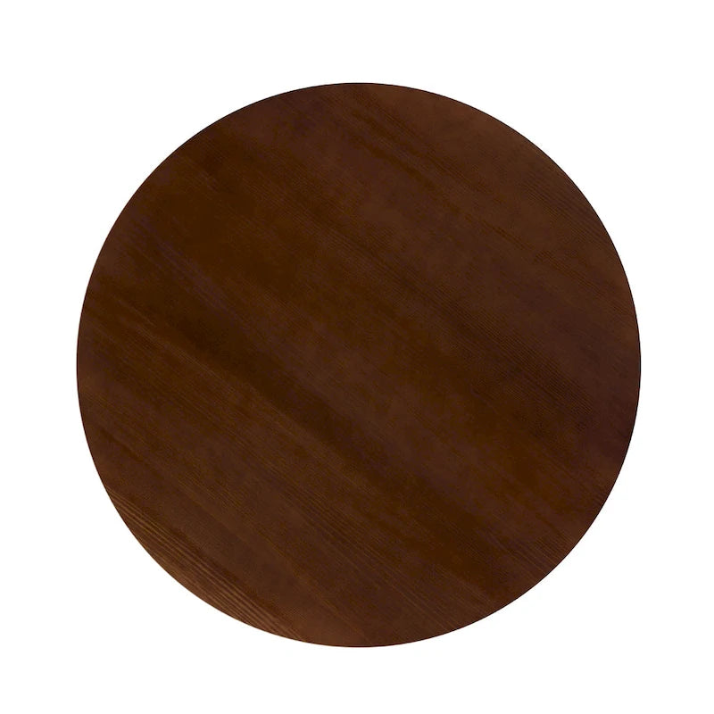 Table à manger ronde en bois à lattes de 48 pouces