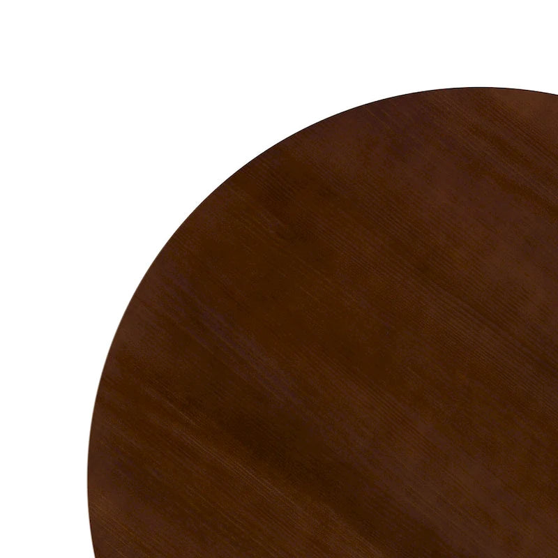 Table à manger ronde en bois à lattes de 48 pouces