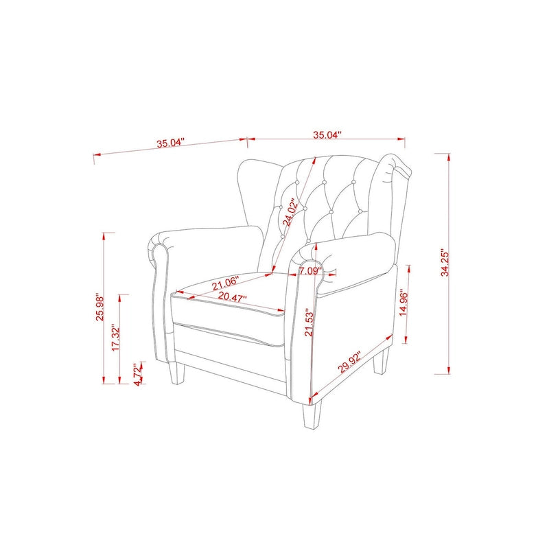 Fauteuil Moderne Tufté à Dossier Inclinable