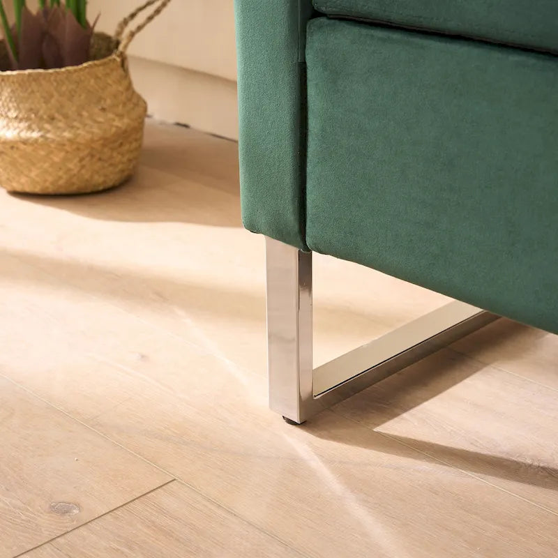 Banc de rangement en velours de 172,5 cm de large