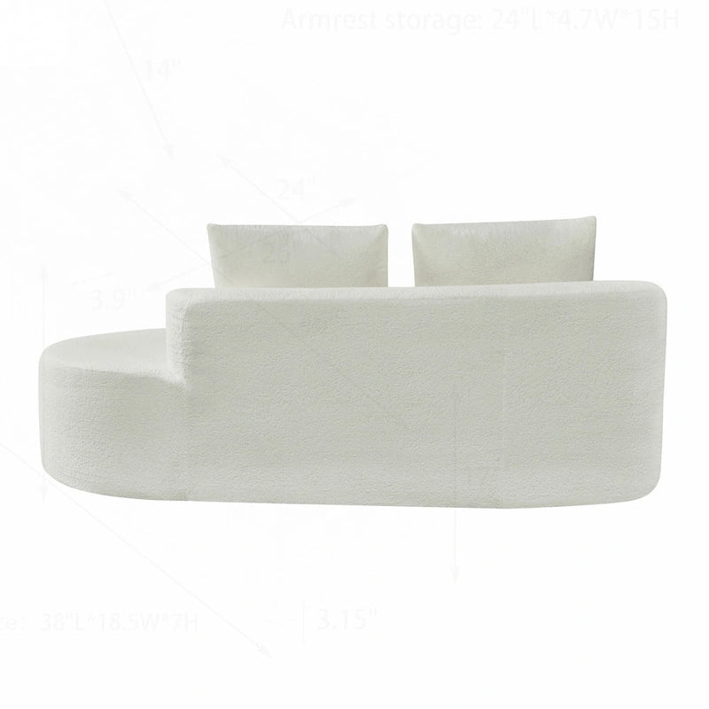 Canapé d'angle incurvé moderne avec revêtement de haute qualité et assise spacieuse