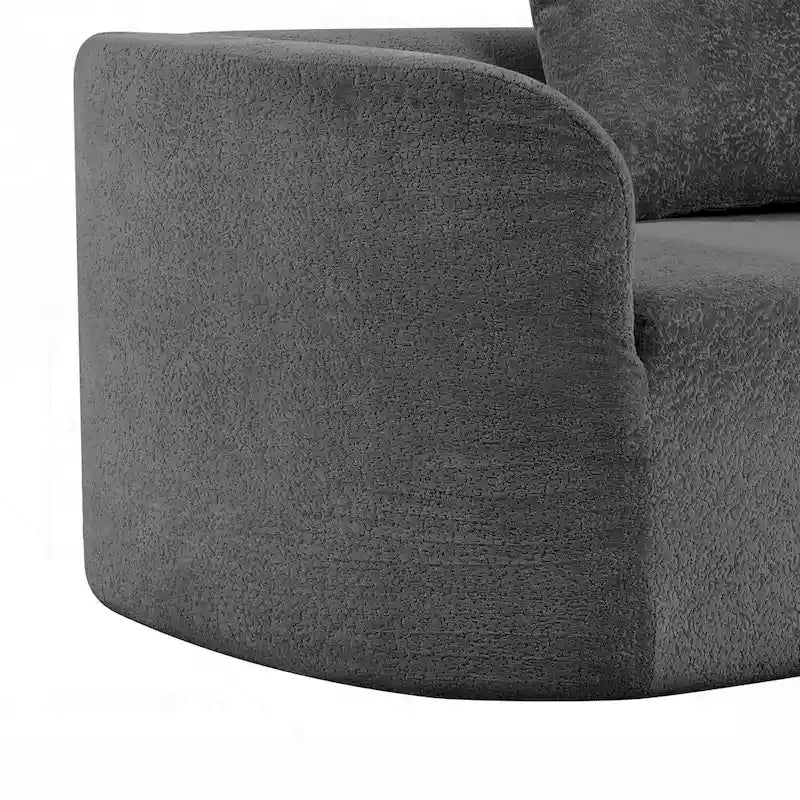 Canapé d'angle incurvé moderne avec revêtement de haute qualité et assise spacieuse