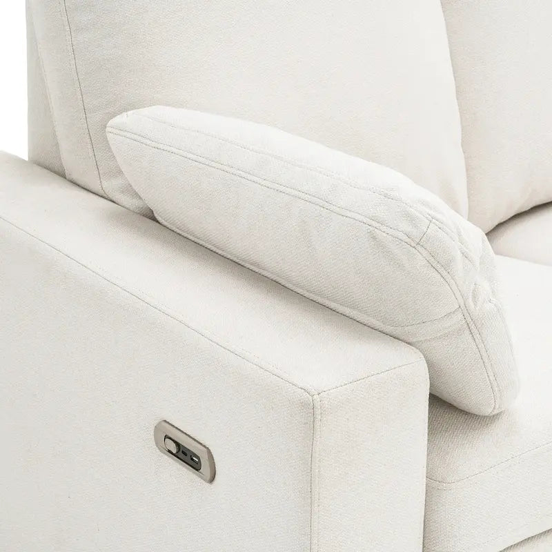 Canapé d'angle inclinable électrique avec 2 tiroirs de rangement et ports USB pour salon ou salle de cinéma maison