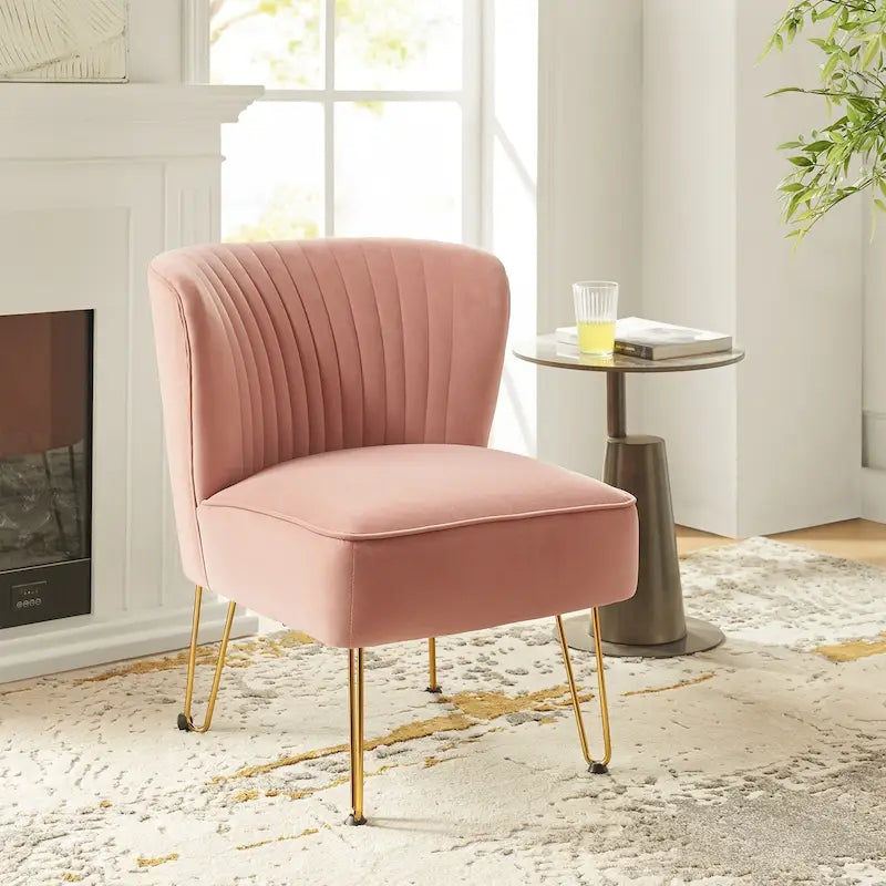 Chaise d'appoint moderne rembourrée en velours