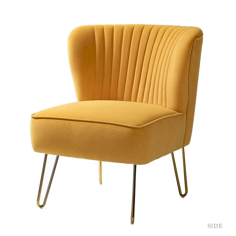 Chaise d'appoint moderne rembourrée en velours
