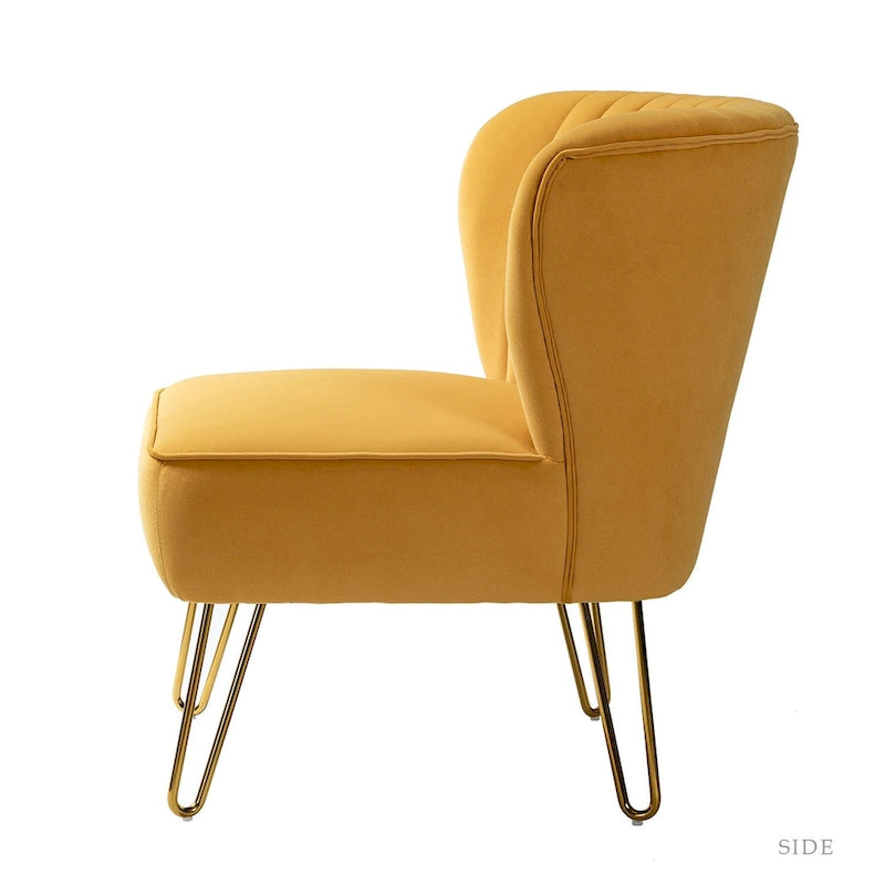 Chaise d'appoint moderne rembourrée en velours
