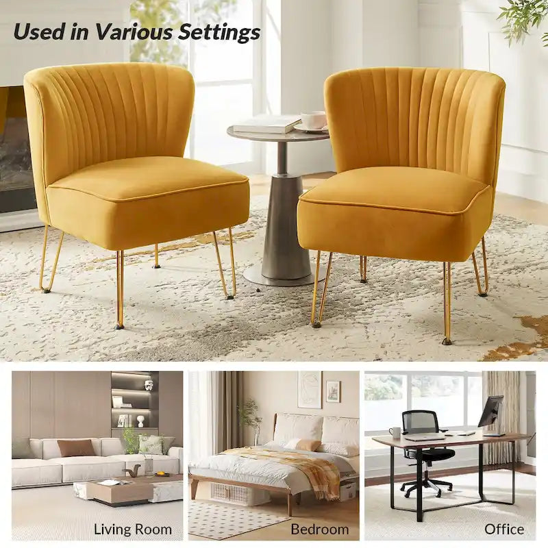Chaise d'appoint moderne rembourrée en velours
