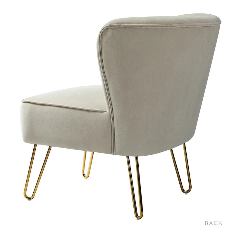 Chaise d'appoint moderne rembourrée en velours