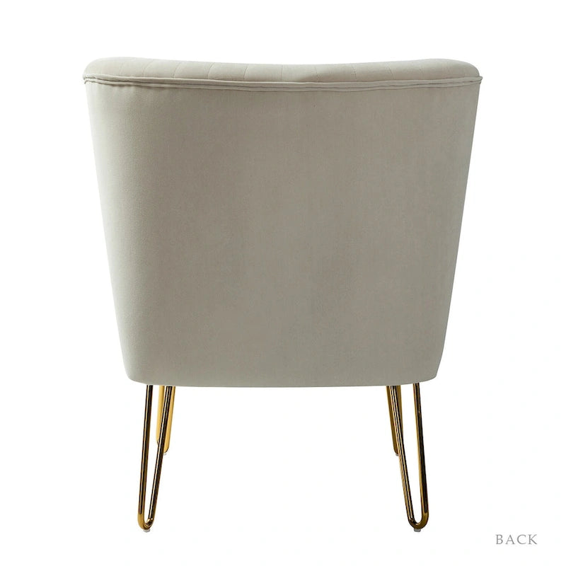 Chaise d'appoint moderne rembourrée en velours