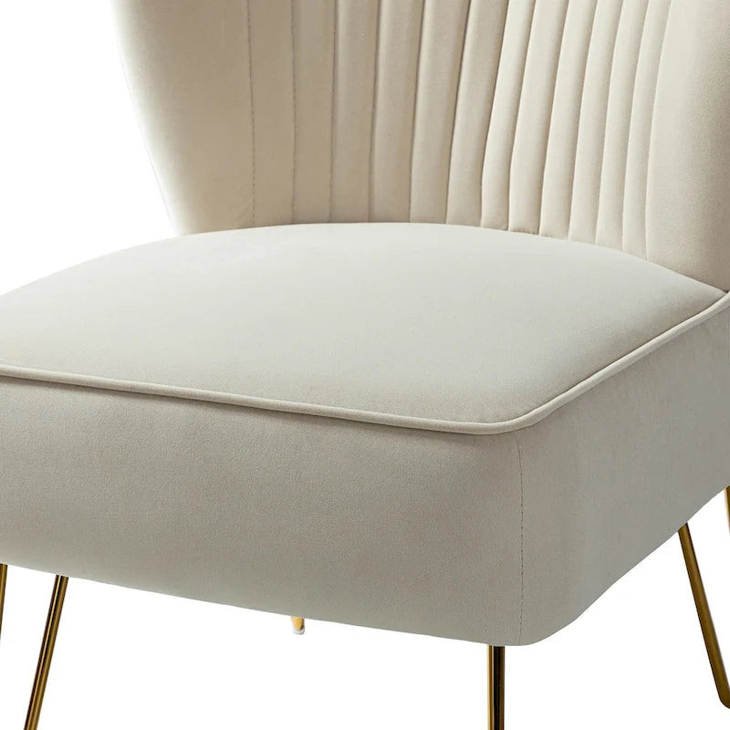 Chaise d'appoint moderne rembourrée en velours