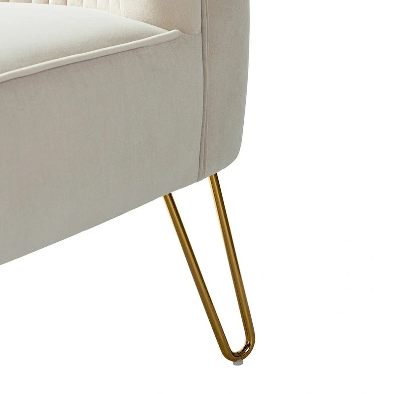 Chaise d'appoint moderne rembourrée en velours