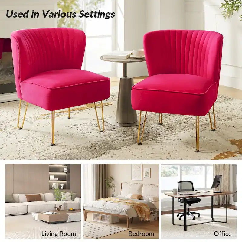 Chaise d'appoint moderne rembourrée en velours