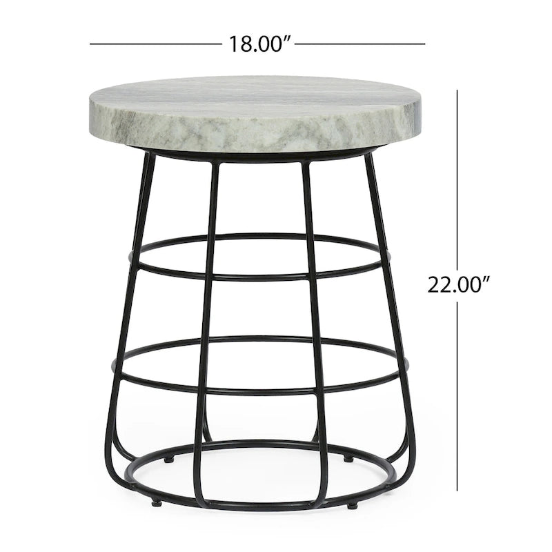 Table d'appoint en marbre moderne fabriquée à la main