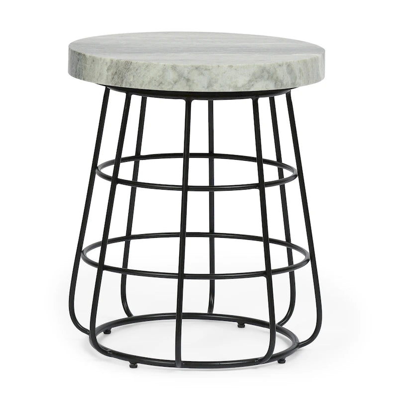 Table d'appoint en marbre moderne fabriquée à la main