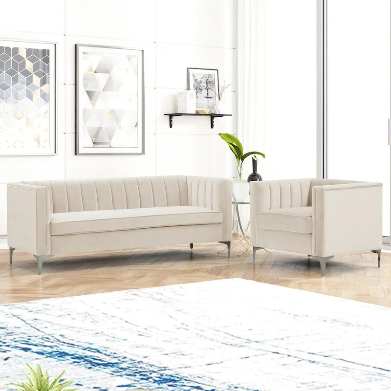 Ensemble canapé et fauteuil deux places modernes
