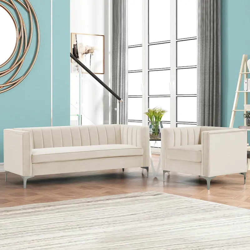 Ensemble canapé et fauteuil deux places modernes