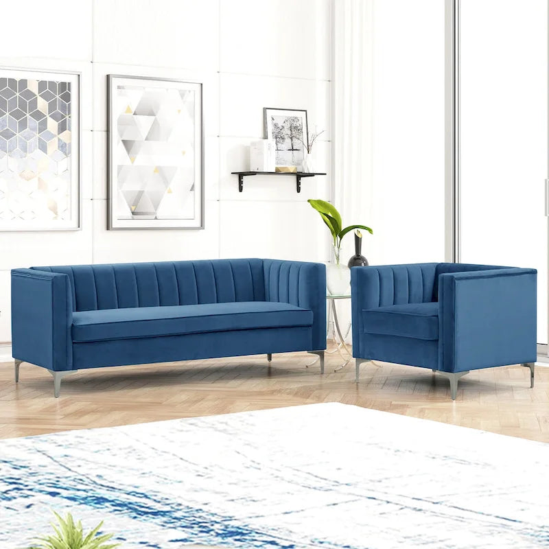 Ensemble canapé et fauteuil deux places modernes