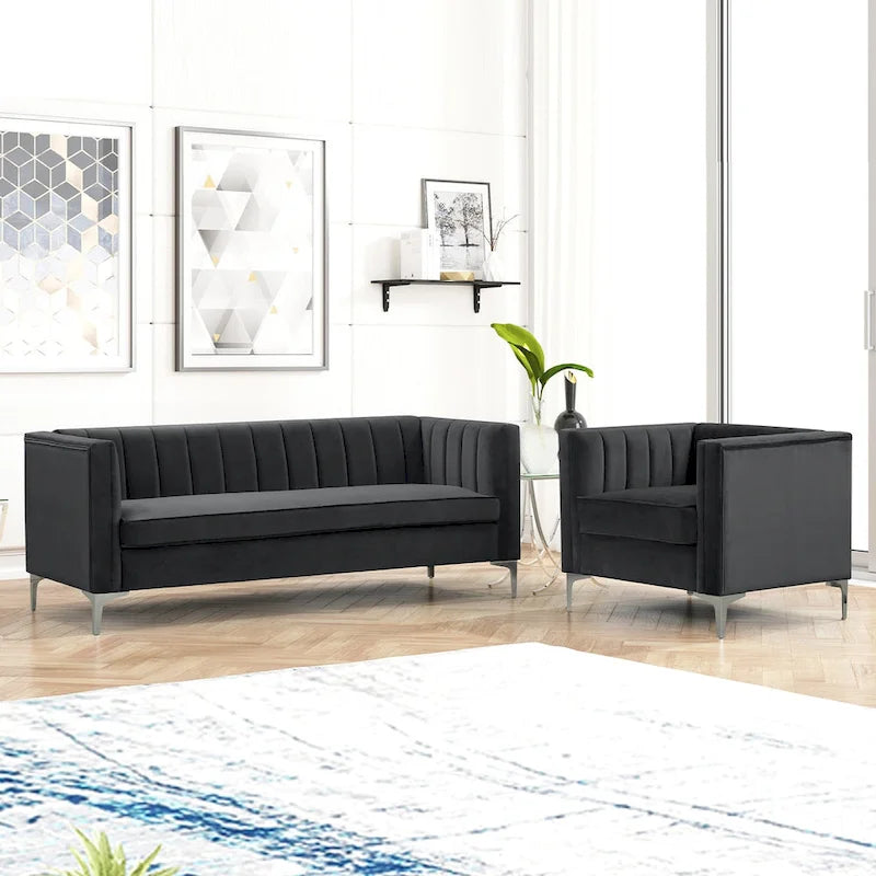 Ensemble canapé et fauteuil deux places modernes