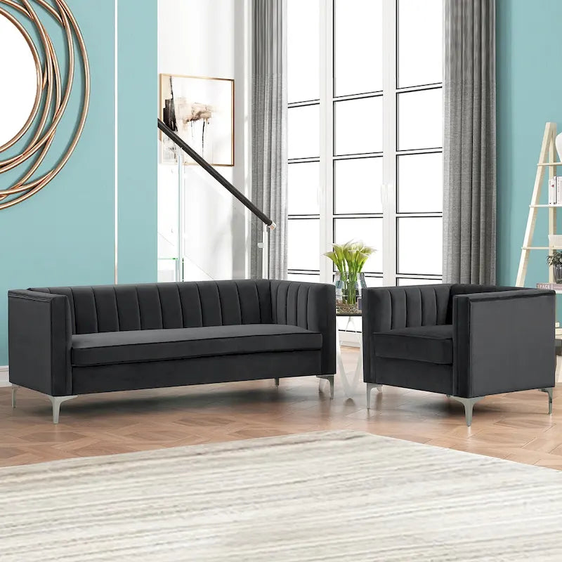 Ensemble canapé et fauteuil deux places modernes
