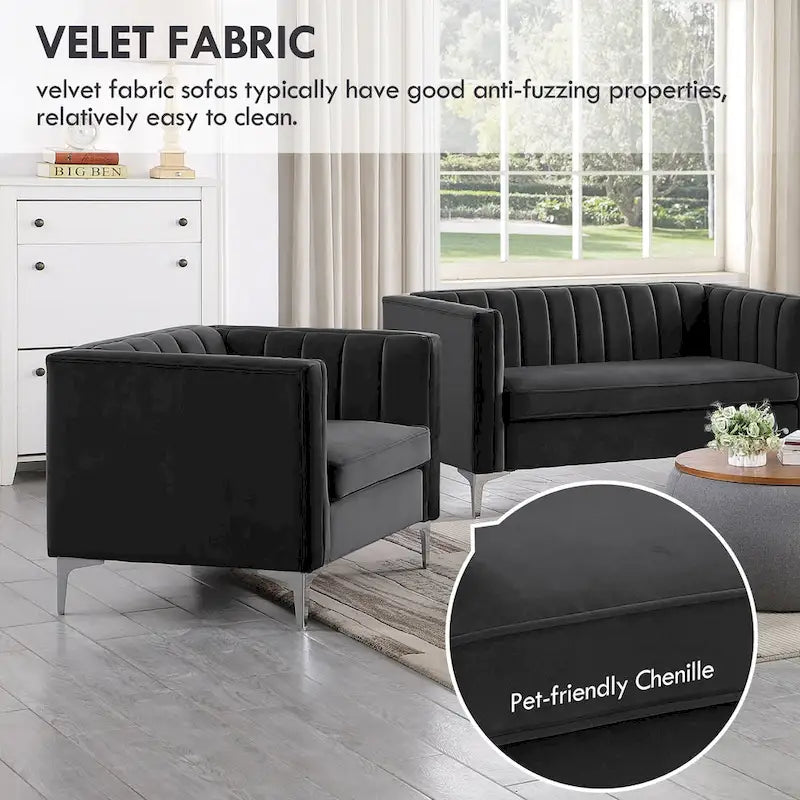 Ensemble canapé et fauteuil deux places modernes