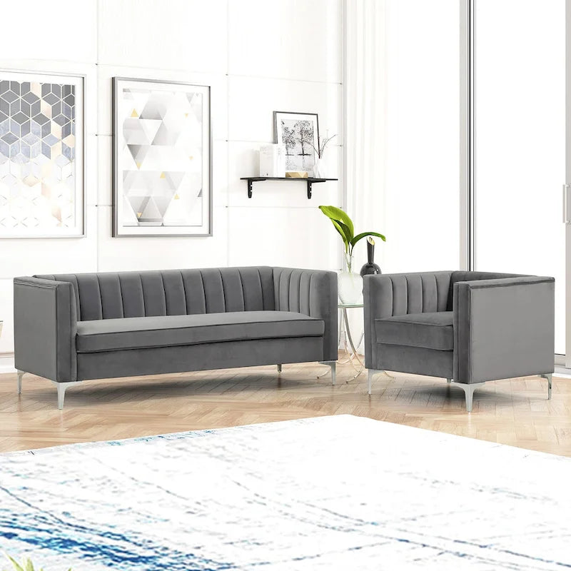 Ensemble canapé et fauteuil deux places modernes