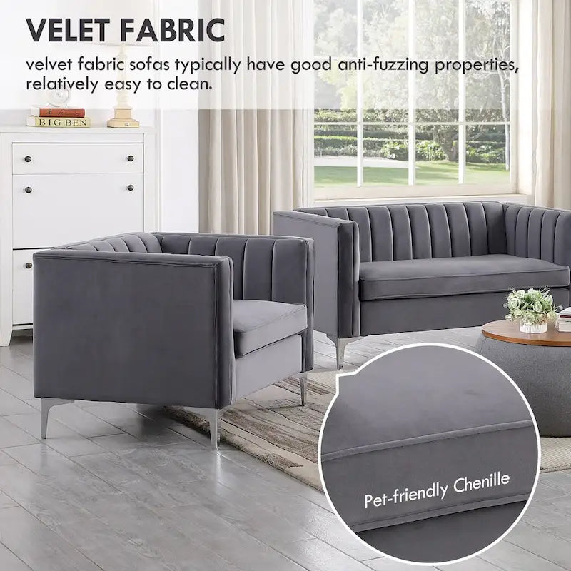 Ensemble canapé et fauteuil deux places modernes