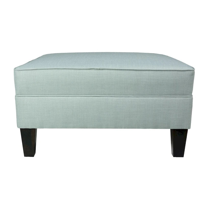 Grand pouf ottoman rembourré avec passepoil