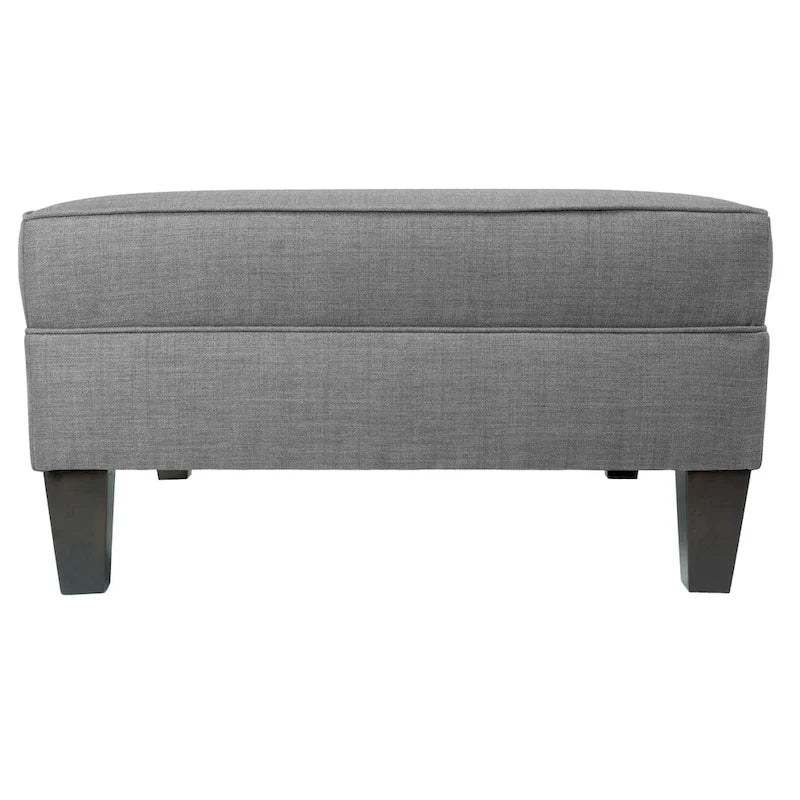 Grand pouf ottoman rembourré avec passepoil