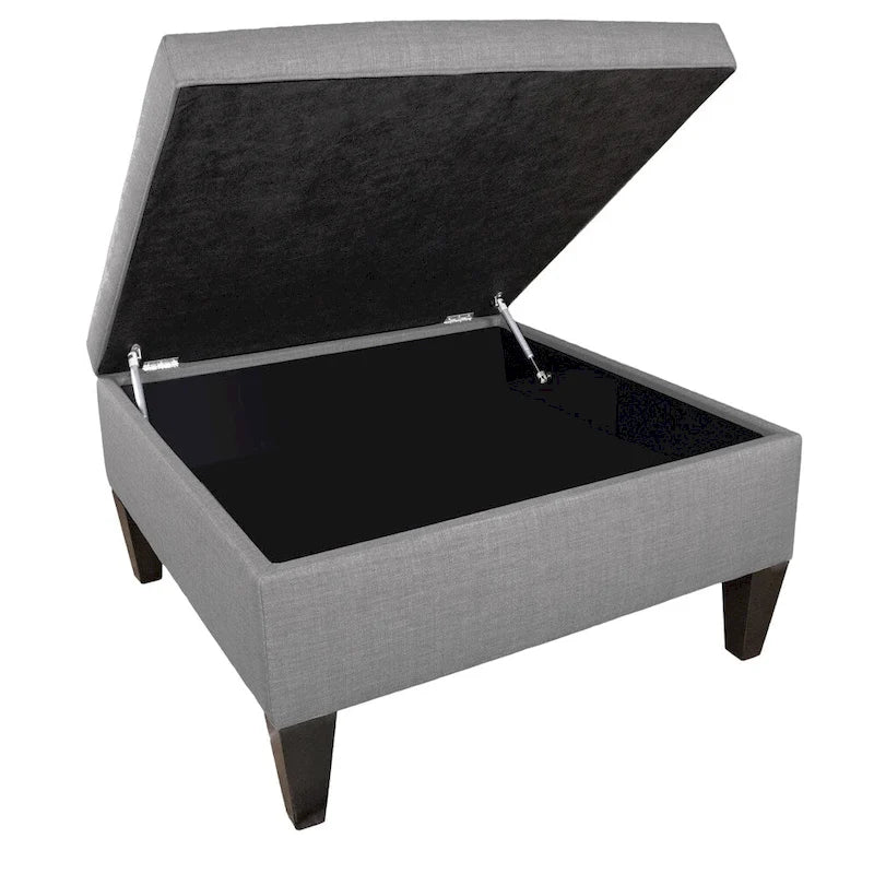 Grand pouf ottoman rembourré avec passepoil