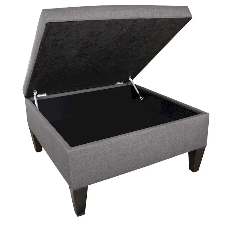 Grand pouf ottoman rembourré avec passepoil