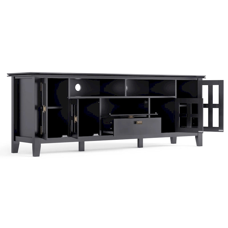 Meuble TV en bois massif de 72 pouces de large