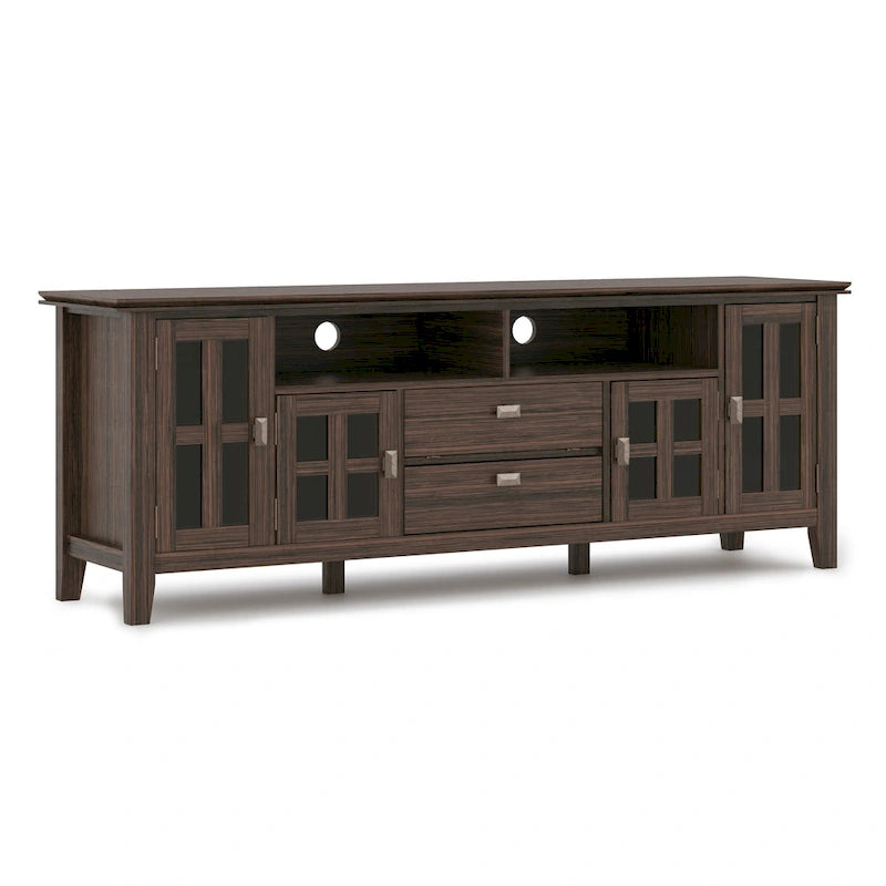 Meuble TV en bois massif de 72 pouces de large