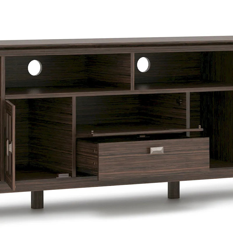 Meuble TV en bois massif de 72 pouces de large