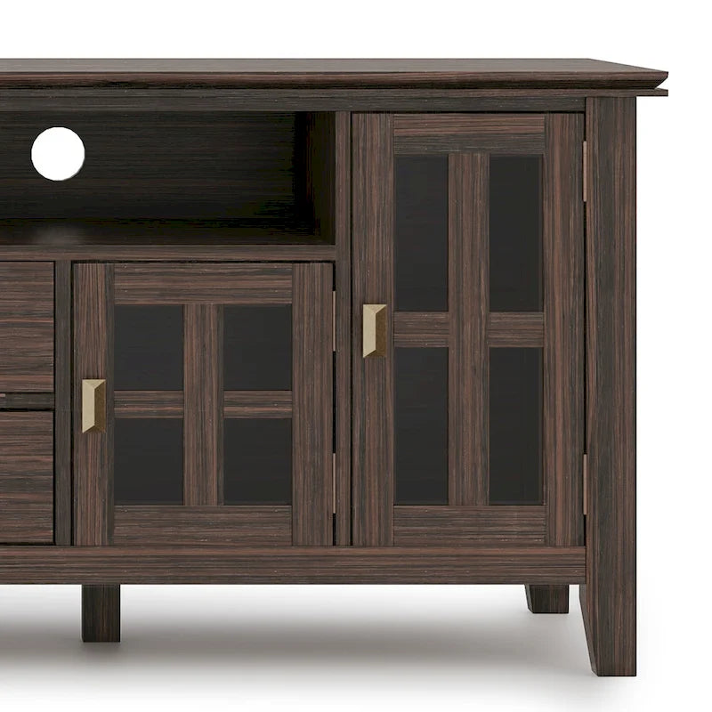 Meuble TV en bois massif de 72 pouces de large