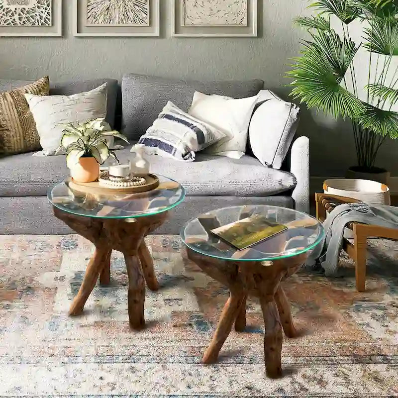 Table en verre ronde de 24 pouces