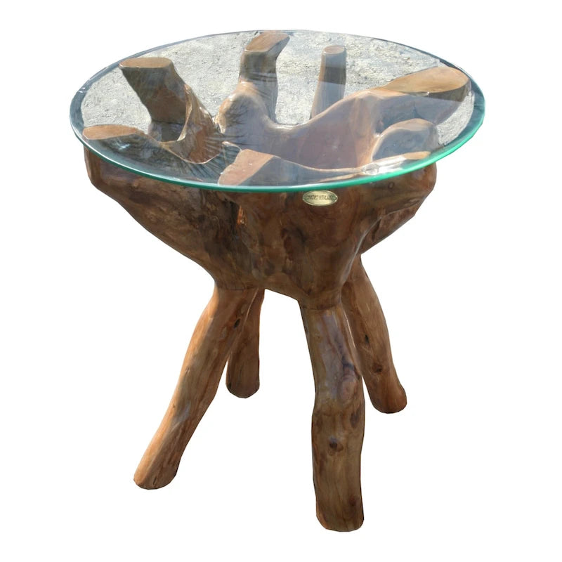 Table en verre ronde de 24 pouces