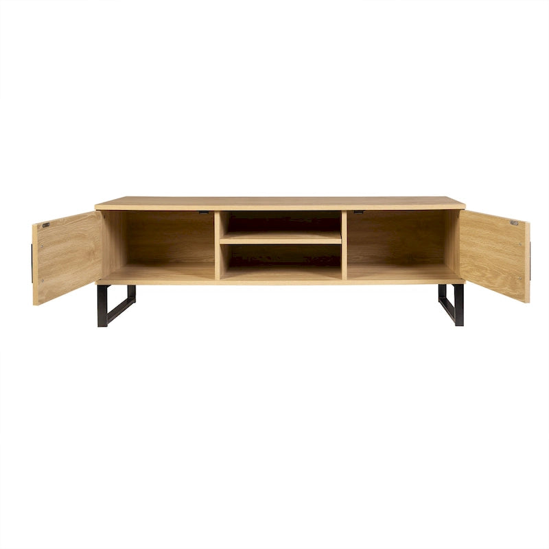 Meuble TV avec double tiroir de rangement, style moderne