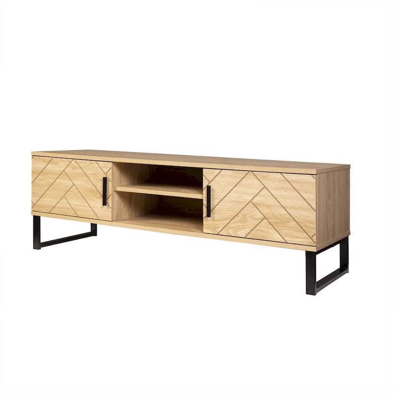 Meuble TV avec double tiroir de rangement, style moderne
