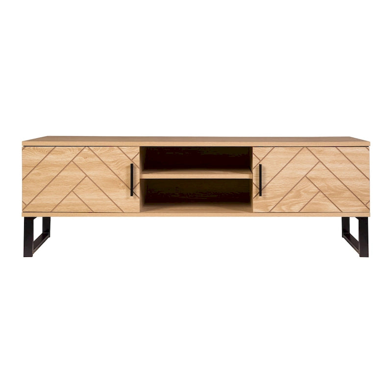 Meuble TV avec double tiroir de rangement, style moderne