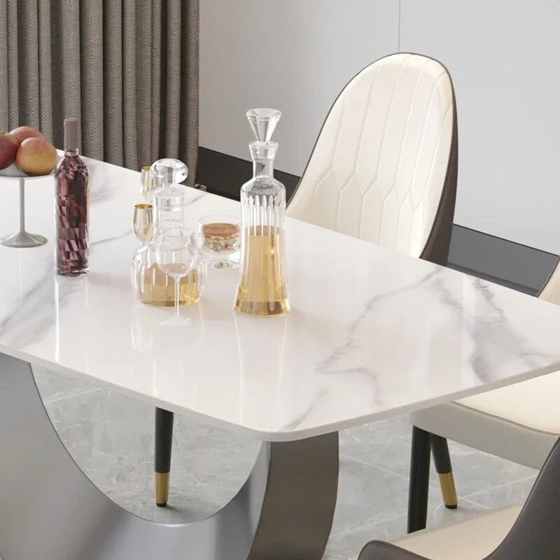 Table à manger rectangulaire moderne en pierre frittée 71
