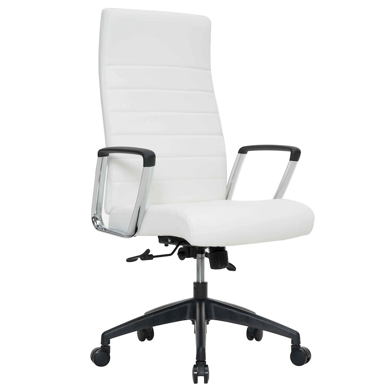 Chaise de bureau de conférence moderne en cuir véritable à dossier haut