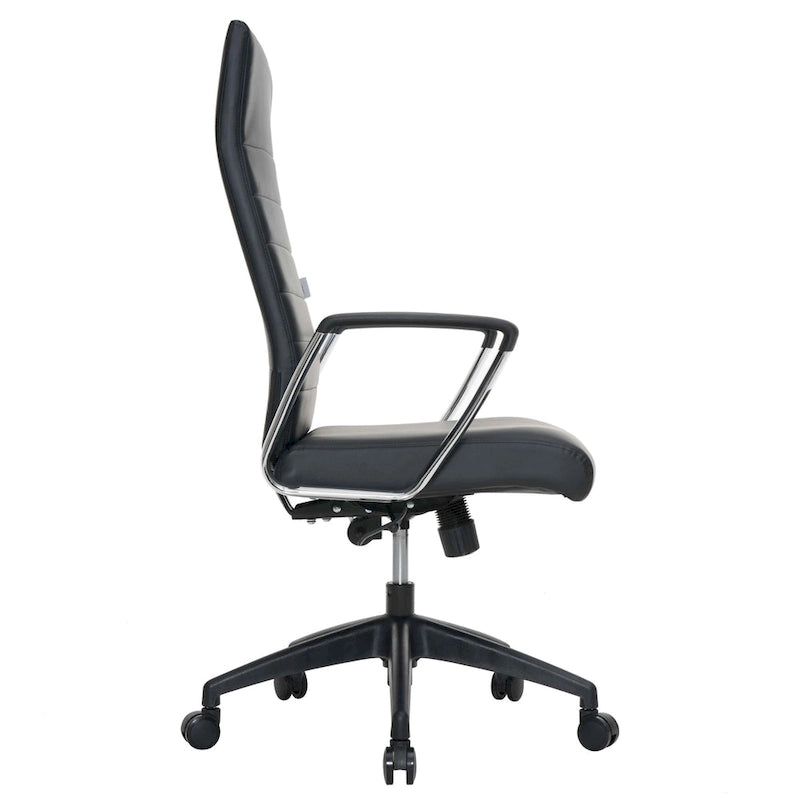 Chaise de bureau de conférence moderne en cuir véritable à dossier haut