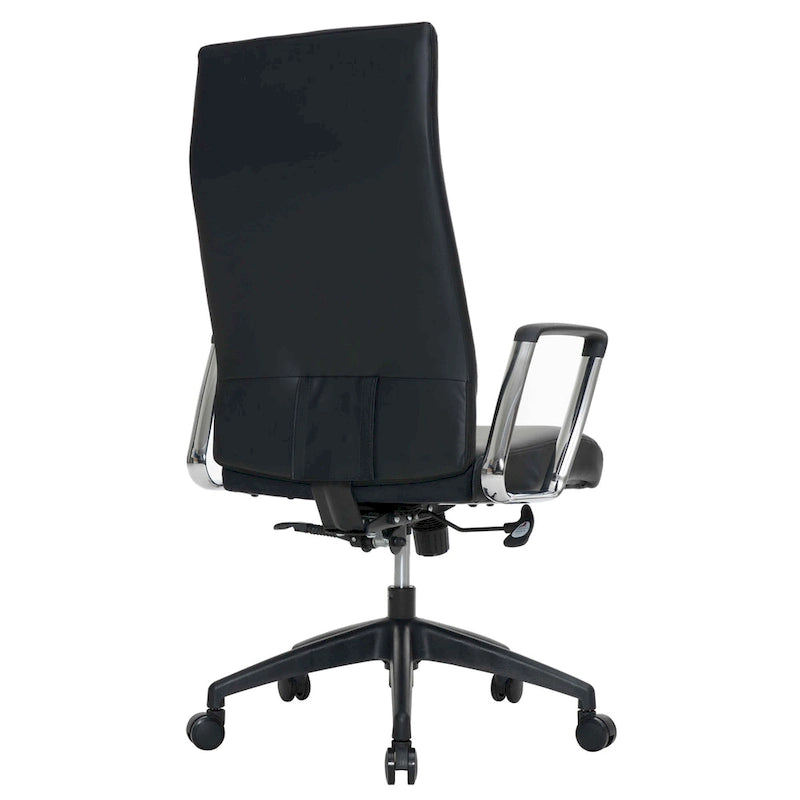 Chaise de bureau de conférence moderne en cuir véritable à dossier haut