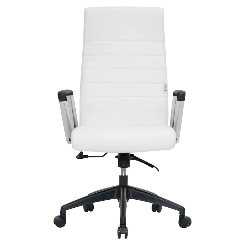Chaise de bureau de conférence moderne en cuir véritable à dossier haut