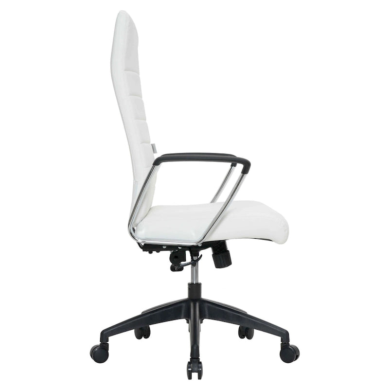 Chaise de bureau de conférence moderne en cuir véritable à dossier haut