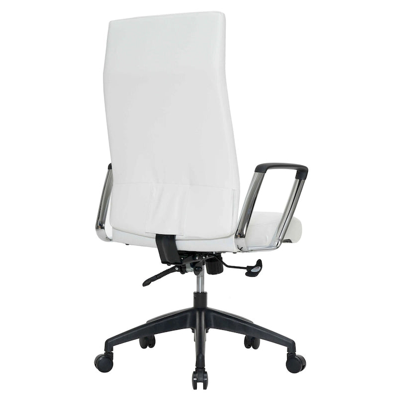 Chaise de bureau de conférence moderne en cuir véritable à dossier haut