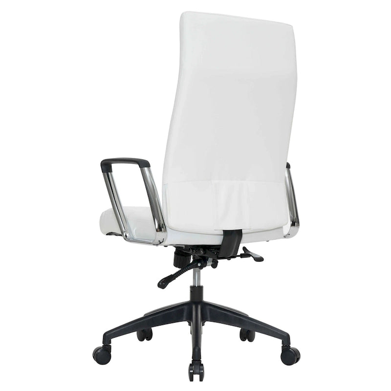 Chaise de bureau de conférence moderne en cuir véritable à dossier haut