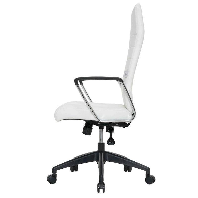 Chaise de bureau de conférence moderne en cuir véritable à dossier haut