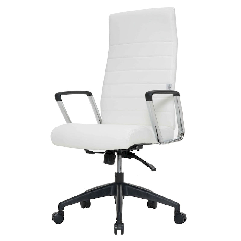 Chaise de bureau de conférence moderne en cuir véritable à dossier haut