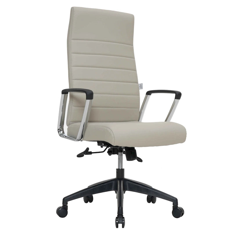 Chaise de bureau de conférence moderne en cuir véritable à dossier haut